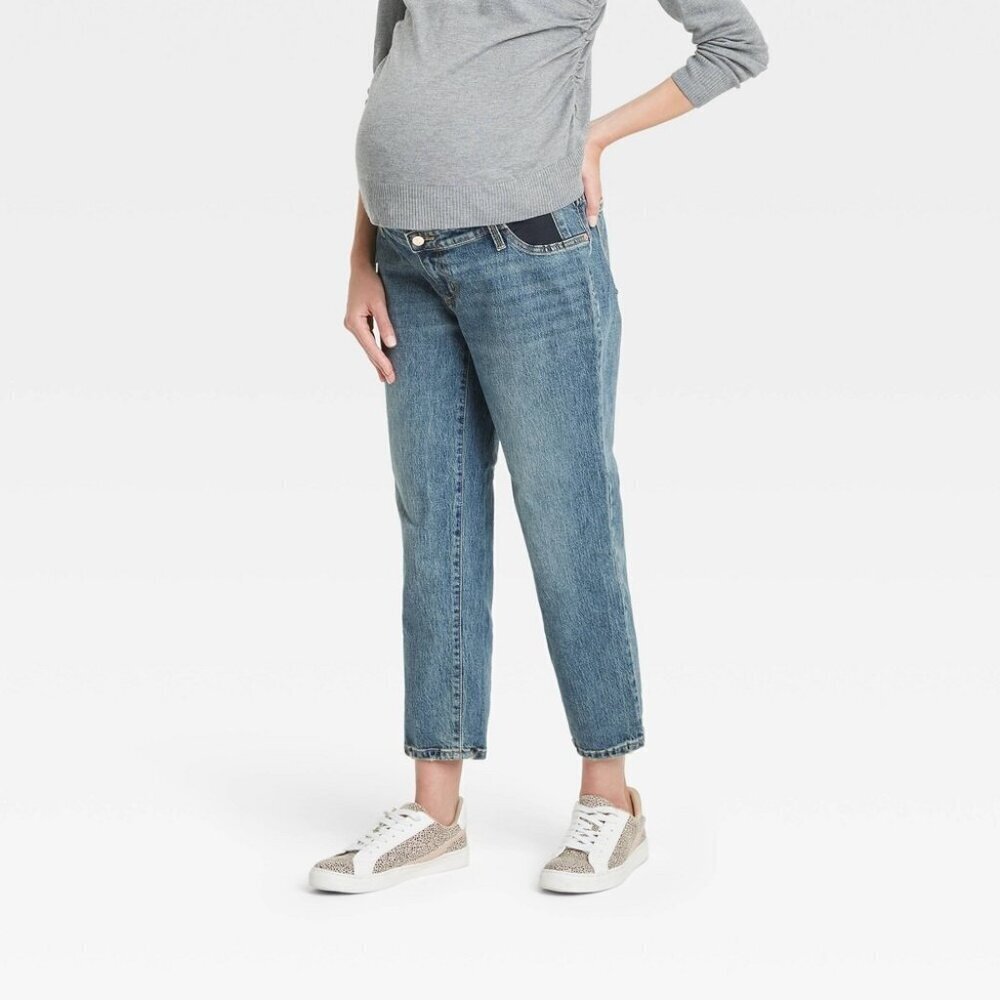 Isabel Maternity Under Belly Cropped Vintage Straight Jeans